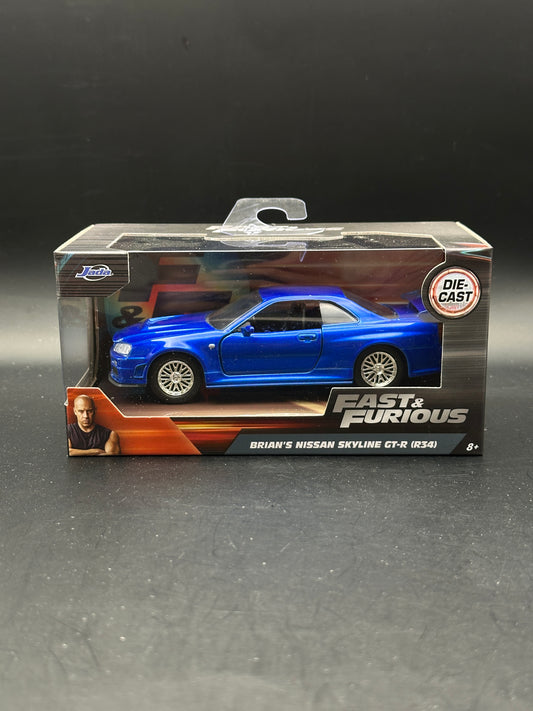 JADA DIECAST CARS - BRIAN’S NISSAN SKYLINE GT-R R34 - FAST FURIOUS 1/32 SCALE