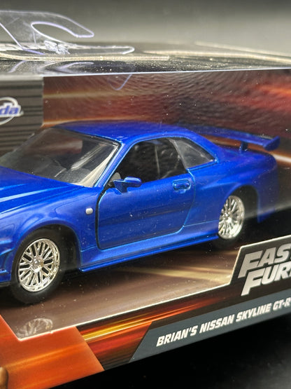 JADA DIECAST CARS - BRIAN’S NISSAN SKYLINE GT-R R34 - FAST FURIOUS 1/32 SCALE
