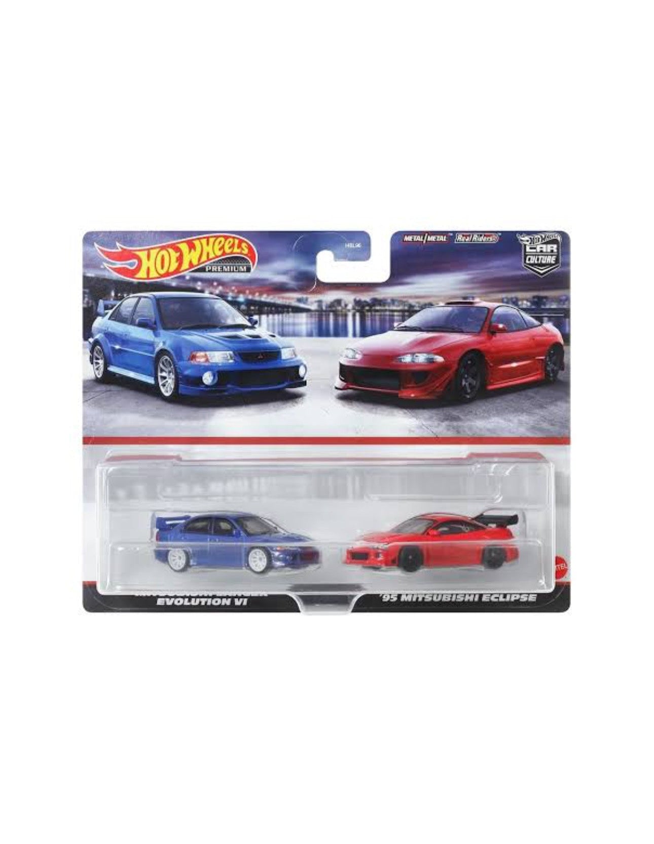 HOT WHEELS - MITSUBISHI LANCER EVOLUTION VI & 95 MITSUBISHI ECLIPSE (2023) - 2 PACK - PREMIUM / CAR CULTURE