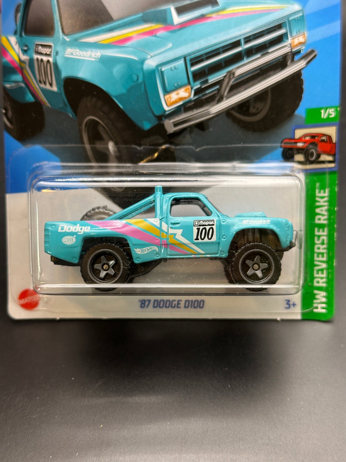 HOT WHEELS - 87 DODGE D100 (2024) - HW REVERSE RAKE 1/5