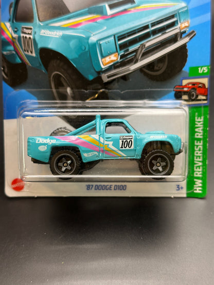 HOT WHEELS - 87 DODGE D100 (2024) - HW REVERSE RAKE 1/5