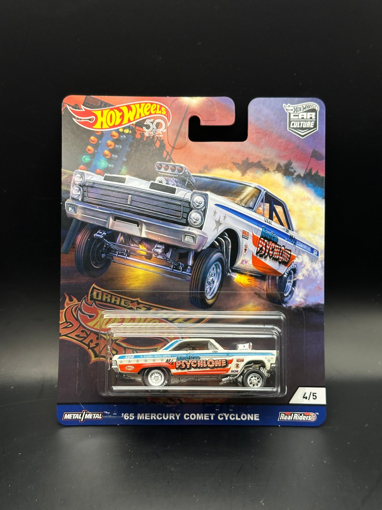 DAMAGED - HOT WHEELS - 65 MERCURY COMET CYCLONE (2018) - CAR CULTURE: DRAGSTRIP DEMONS 4/5
