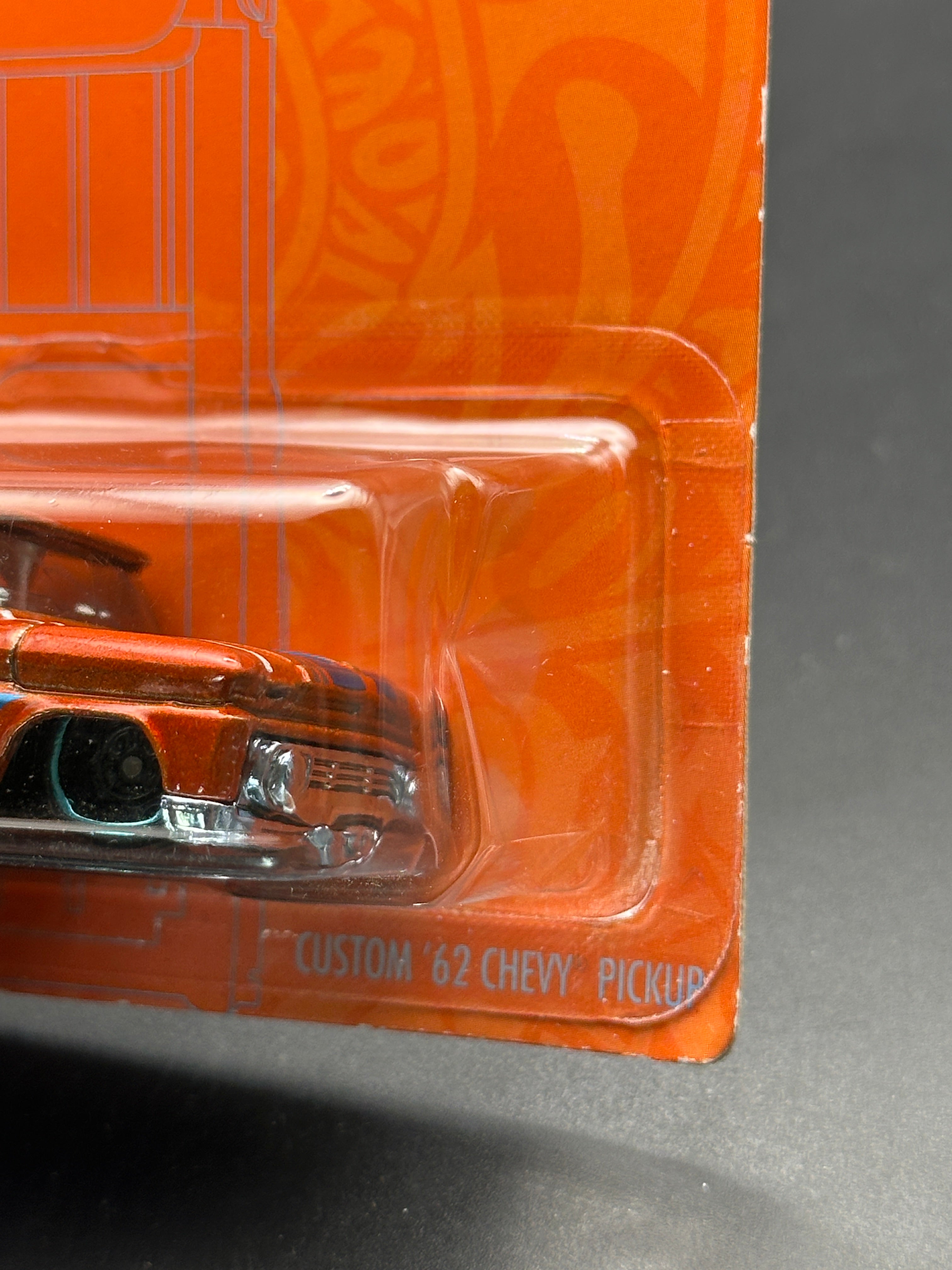 HOT WHEELS - CUSTOM 62 CHEVY PICKUP (2021) - ANNIVERSARY ORANGE & BLUE