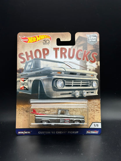 HOT WHEELS - CUSTOM 62 CHEVY PICKUP (2018) - CAR CULTURE: SHOP TRUCKS 1/5