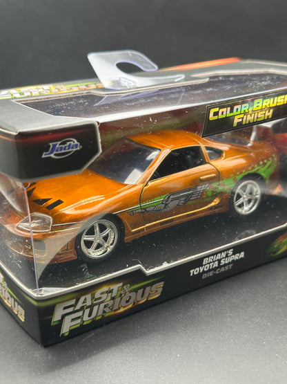 JADA DIECAST CARS - BRIAN’S TOYOTA SUPRA - COLOR BRUSH FINISH - FAST FURIOUS 1/32 SCALE
