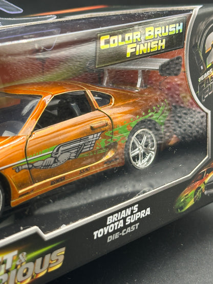 JADA DIECAST CARS - BRIAN’S TOYOTA SUPRA - COLOR BRUSH FINISH - FAST FURIOUS 1/32 SCALE