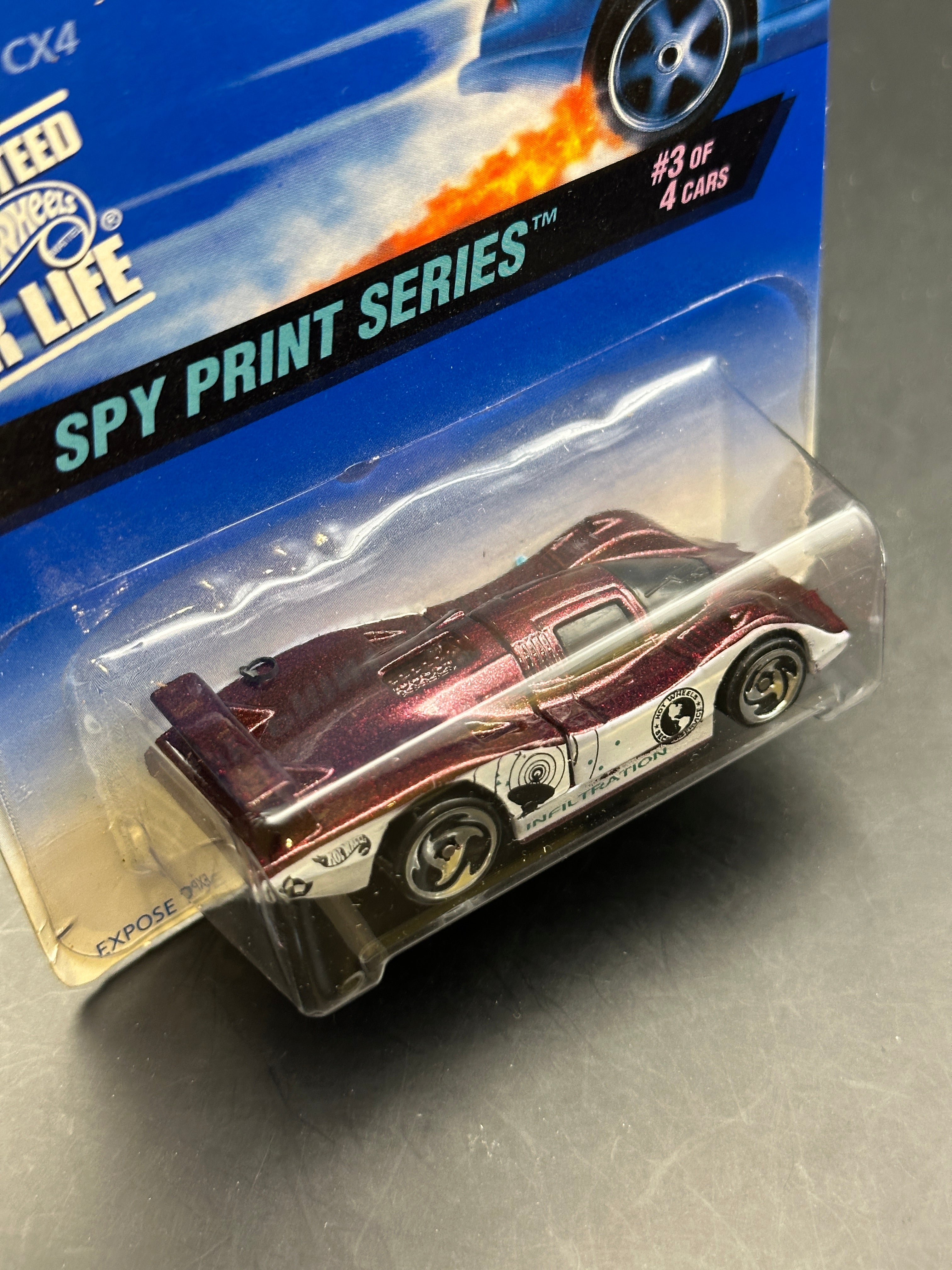 HOT WHEELS - SOL-AIRE CX4 (1997) - HW SPY PRINT SERIES 3/4