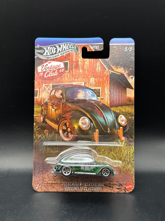 HOT WHEELS - VOLKSWAGEN CLASSIC BUG (2026) - SILVER SERIES - VINTAGE RACING CLUB BARN FIND SERIES 5/5