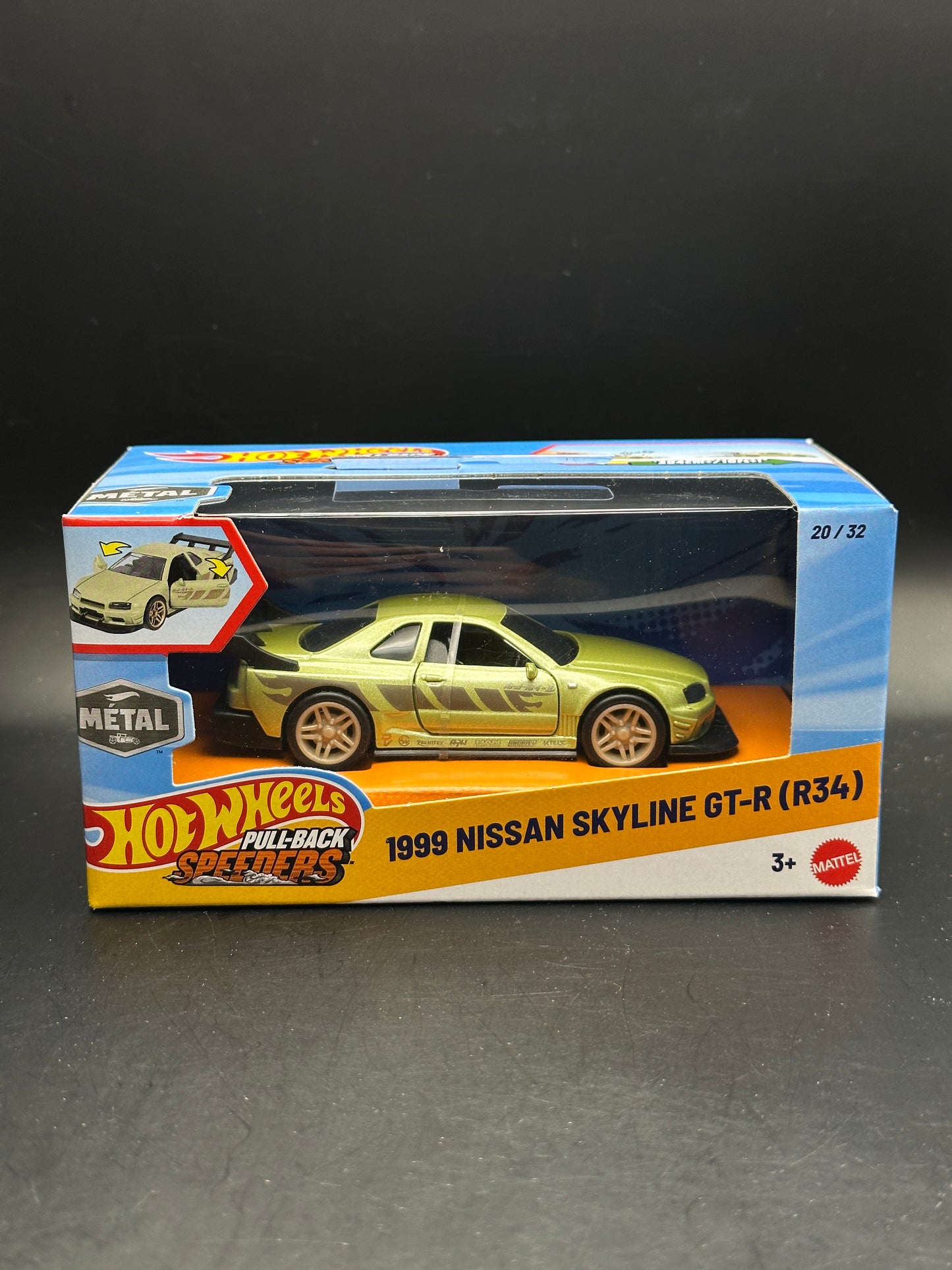 HOT WHEELS - 1999 NISSAN SKYLINE GT-R R34 (2026) - PULL BACK SPEEDERS