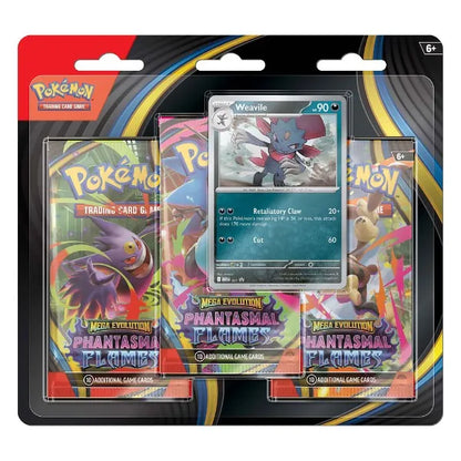 POKEMON TCG - MEGA PHANTASMAL FLAMES 3 PACK - MEGA EVOLUTION - ASSORTED