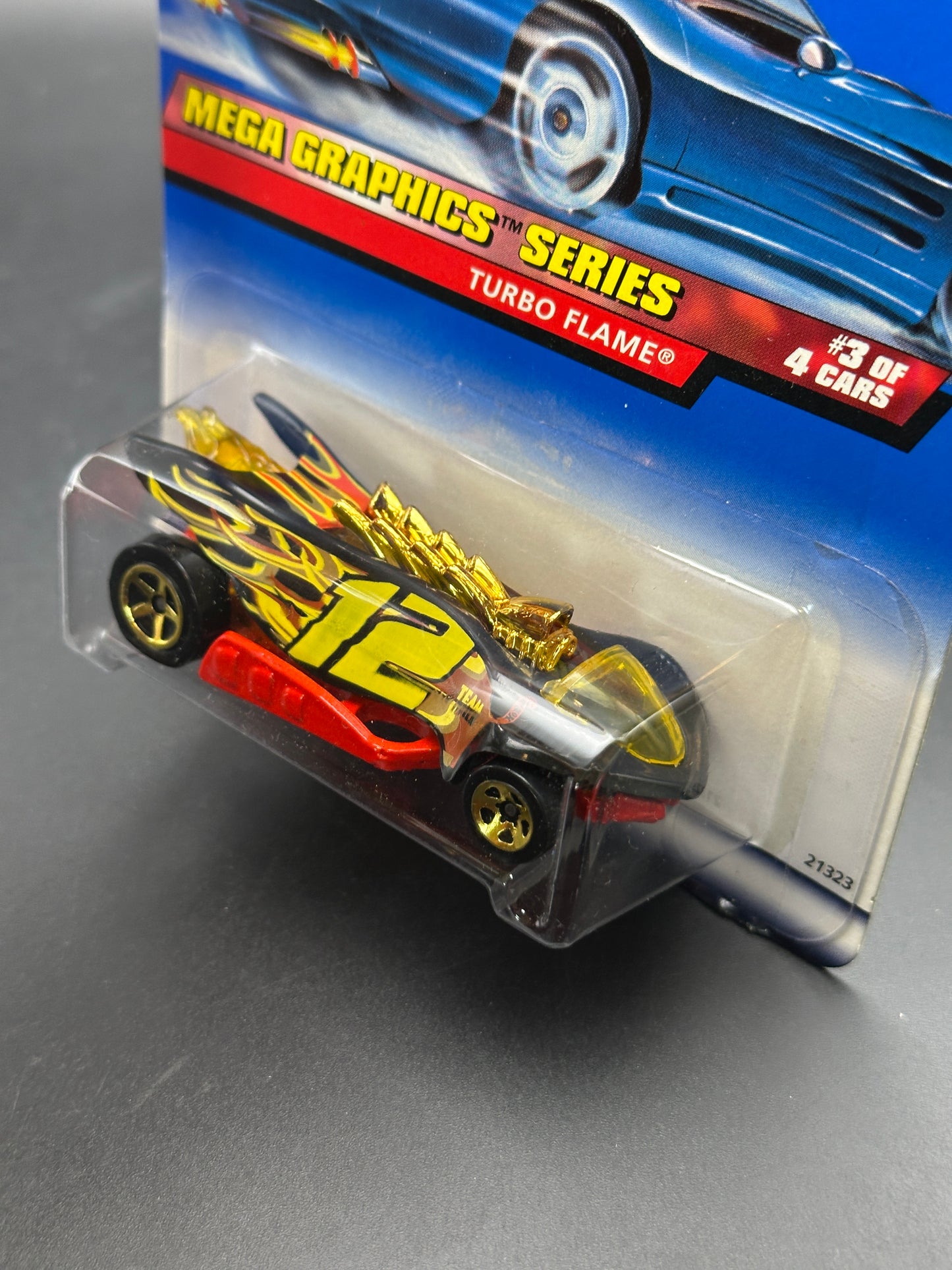 HOT WHEELS - TURBO FLAME (1999) - HW MEGA GRAPHICS 3/4