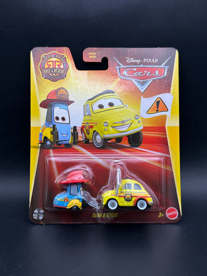 DISNEY PIXAR CARS - LUIGI AND GUIDI - RADIATOR SPRINGS RACE AND RESCUE CARS - DIECAST