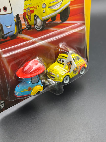 DISNEY PIXAR CARS - LUIGI AND GUIDI - RADIATOR SPRINGS RACE AND RESCUE CARS - DIECAST
