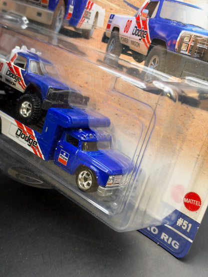 HOT WHEELS - 80 DODGE MACHO POWER WAGON / RETRO RIG (2023) - TEAM TRANSPORT #51