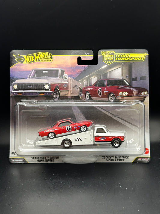 HOT WHEELS - 66 CHEVROLET CORVAIR YENKO STINGER / 72 CHEVY RAMP TRUCK (2026) TEAM TRANSPORT #91