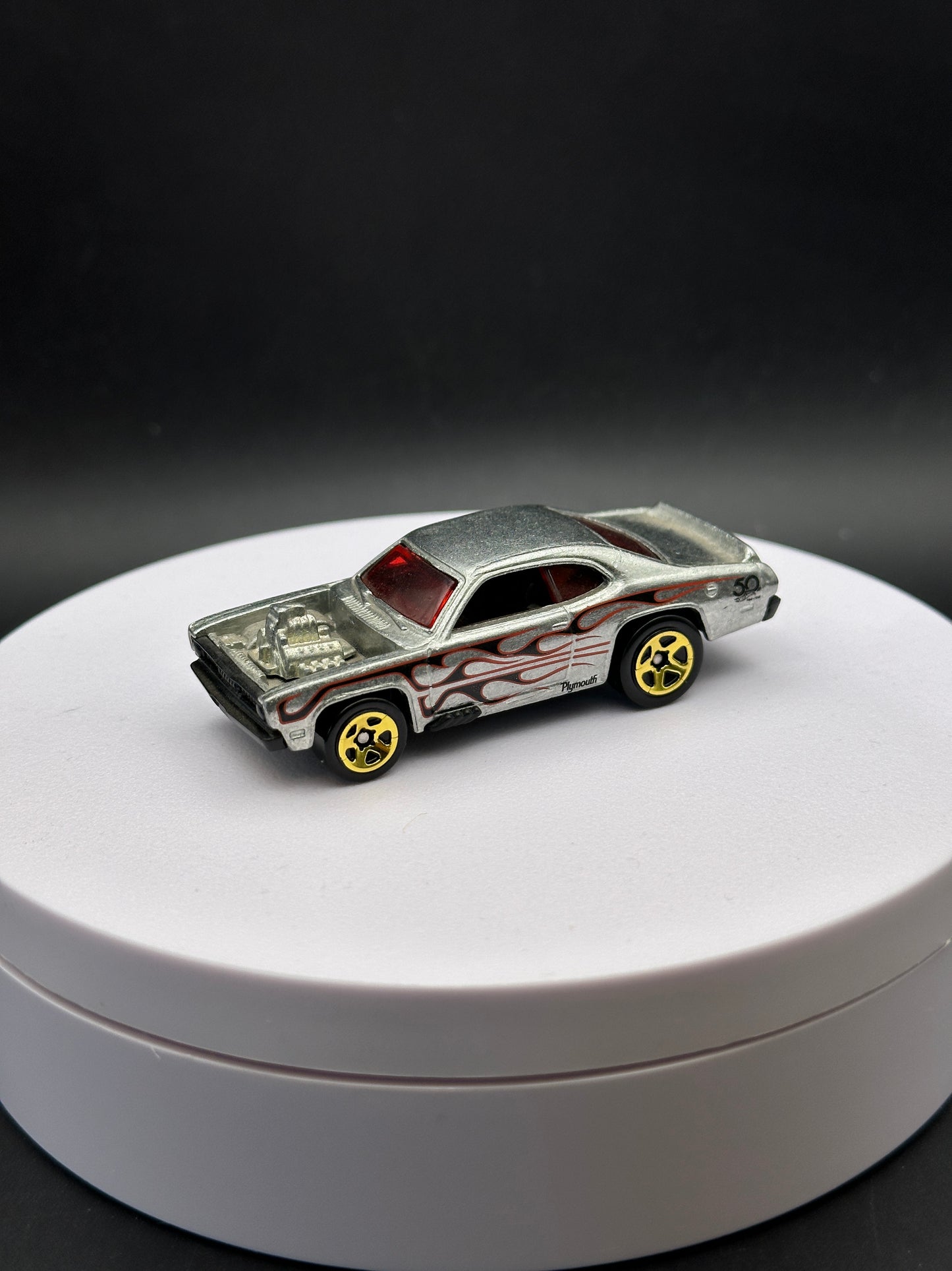 HOT WHEELS - PLYMOUTH DUSTER (2018) - SILVER SERIES - 50th ANNIVERSARY ZAMAC FLAMES SERIES 7/8