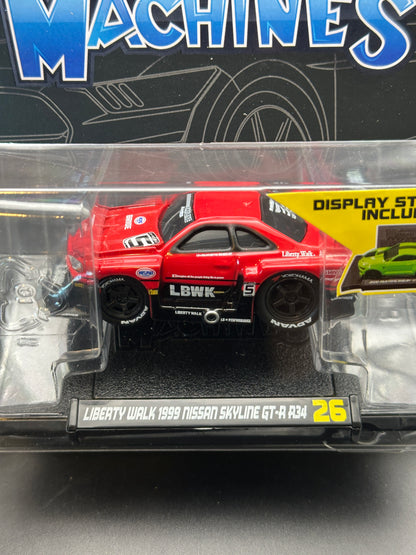 MUSCLE MACHINES - LIBERTY WALK 1999 NISSAN SKYLINE GT-R (R34) - MODEL 26 DIECAST