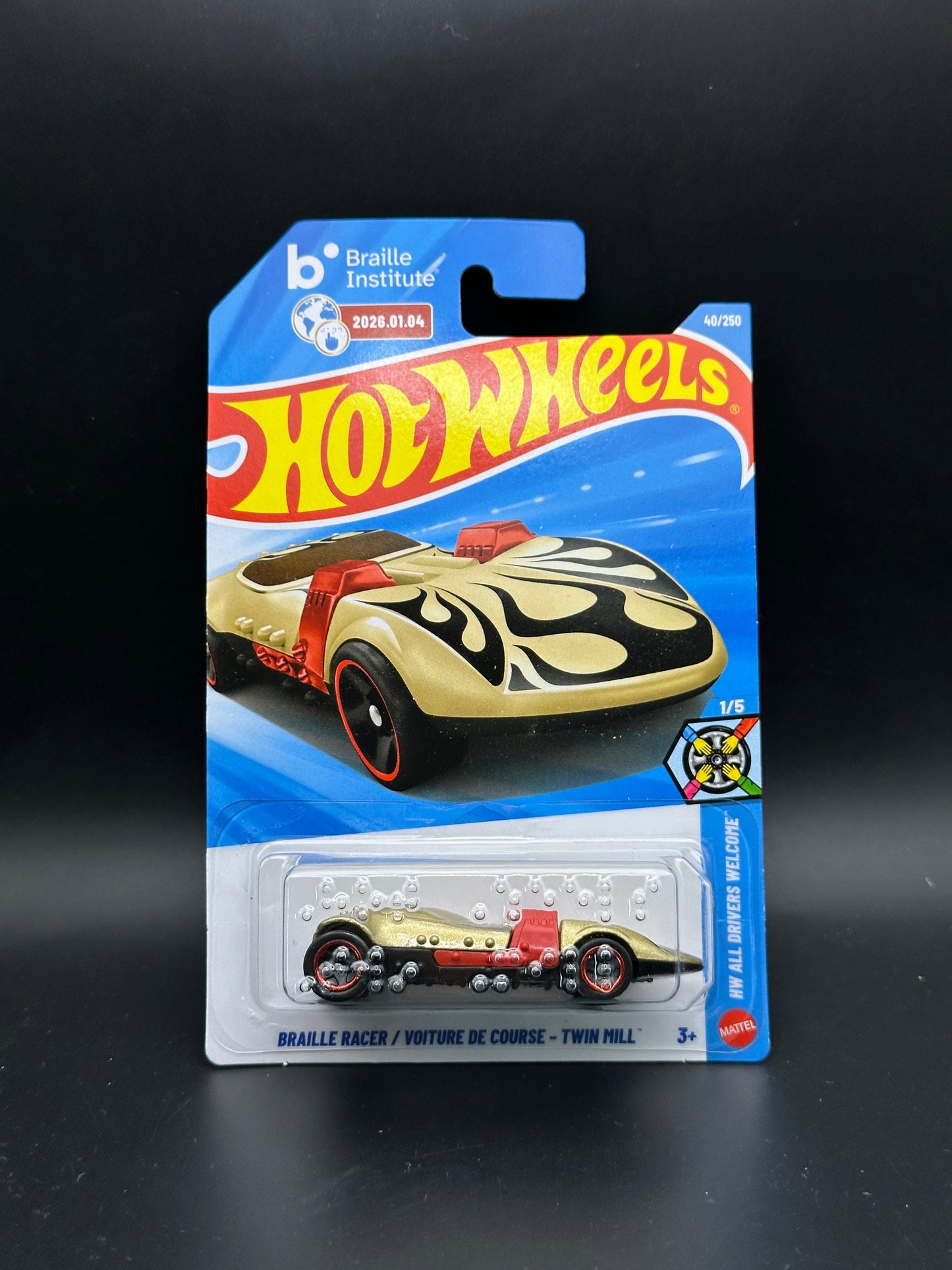 HOT WHEELS - HW BRAILLE RACER - TWIN MILL (2026) - HW ALL DRIVERS WELCOME 1/5