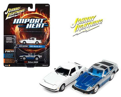 JOHNNY LIGHTNING - 2 PACK IMPORT HEAT - MAZDA RX7 & NISSAN 300ZX