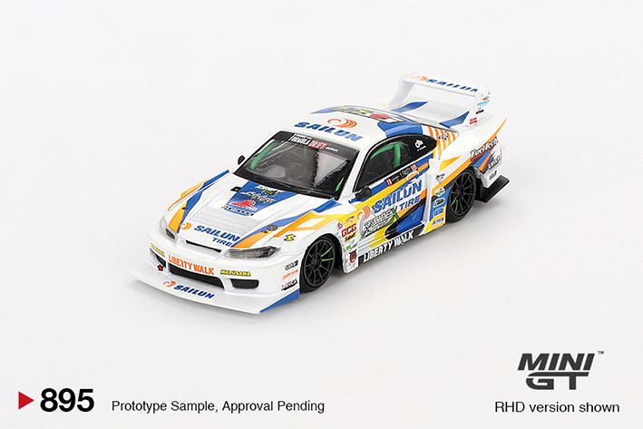 MINI GT - LB-SUPER SILHOUETTE NISSAN S15 SILVIA #555 - 2023 FORMULA DRIFT JAPAN