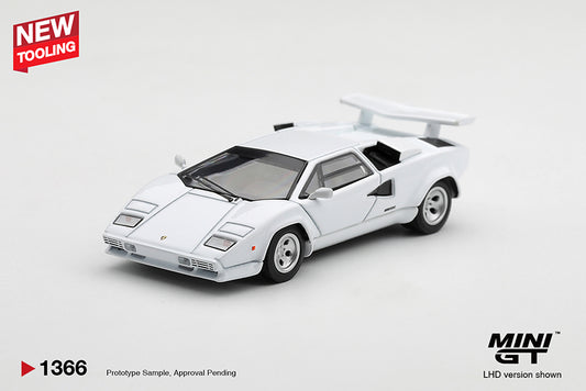 PRE-ORDER DEADLINE: AUGUST 26 - MINI GT - LAMBORGHINI COUNTACH LP500S WHITE - STANDARD BOX