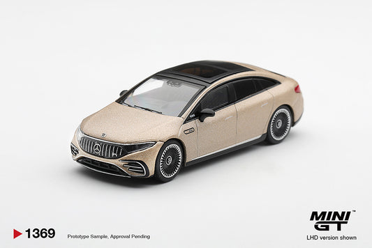 PRE-ORDER DEADLINE: AUGUST 26 - MINI GT - MERCEDES-AMG EQS 53 GOLD - STANDARD BOX