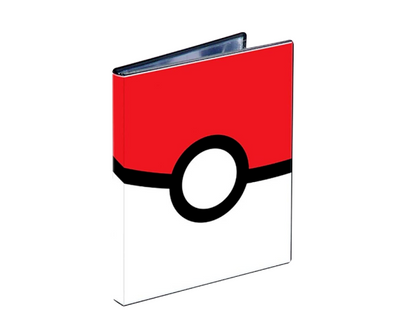 Red and white card holder with a black circle on a white background
